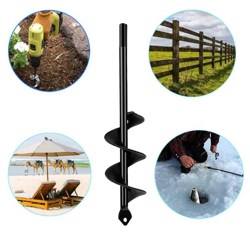 Berfea Garden Auger Drill Bit Post Hole Digger Auger Bulb Planter Tool 1.6 x 8.7 in, Hex Shank Rust-Proof Steel, for Digging Holes Deep Cultivating,Planting Bulbs - Image 4